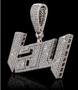 <b>Custom</b> Iced Out Letter Pendant Moissanite Charm Cubic Zirconia <b>Name</b> <b>Necklace</b> Hip Hop Gold Plated Chain Jewelry for Men Women - Product Image 4