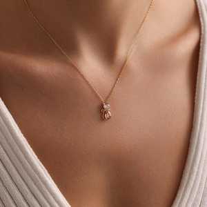 Pendentif chaton en zircon blanc, bijou cadeau pour elle - Product Image 6