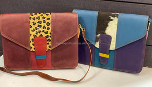 Nouveau fabriqués à la main femmes véritable recyclé imprimé Animal fourrure cuir trapu couleur sac à main Unique arc-en-ciel couleur épaule sac à bandoulière - Product Image 4