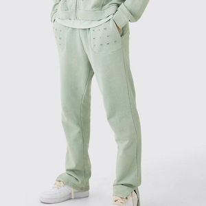 ชุดวอร์มฤดูหนาวผ้าฝ้าย 100% แบบซิป สีพื้น แต่งแพทช์ ทรงขาบาน ล้างสีแบบแอซิด สตรีทแวร์ ระบายอากาศได้ดี มีฮู้ด ชุดกีฬาฤดูหนาว - Product Image 6