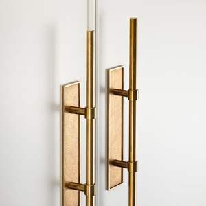 มือจับทองเหลืองแบบโค้งมิลาน มือจับประตูโรมาลี มือจับทองเหลืองแบบฟลอเรนซ์ มือจับสไตล์เวียนนา มือจับประตูแบบโค้งปารีส - Product Image 4