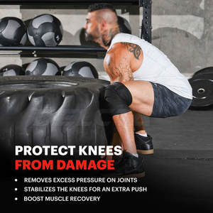 Ventes chaudes - Bandes de genou fabriquées au Pakistan - Logo personnalisé imprimé - Bandes de genou de couleur noire - Product Image 5