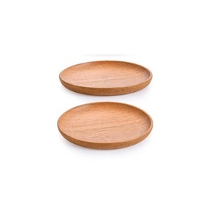 Assiette plate ronde en bois, couleur unie, design minimaliste, fabrication artisanale, style rustique, vaisselle minimaliste, assiette de service en bois - Product Image 2