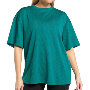 Camiseta de punto sin mangas de malla holgada y corta de alta calidad para mujer, estilo oversize, personalizada, de moda urbana, top de verano - Product Image 1