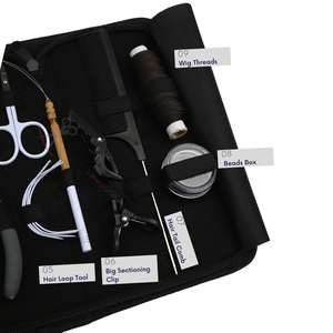 All in One White Hair Extension Tool Set with Micro Ring Storage Box Tape In Plier Big Sectioning Clips Parting Finger Scissor - Product Image 4