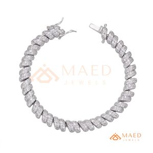 Pulsera de Cadena Fina con Moissanita Plateada, Joyería de Moda para Uso Diario, Regalo para Hombres y Mujeres, Estilo Los Ángeles - Product Image 5