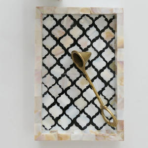 Bandeja acrílica de nácar hecha a mano para barco, plato de madera de tamaño personalizado y MDF decorativo para el hogar, artículos para servir alimentos - Product Image 3