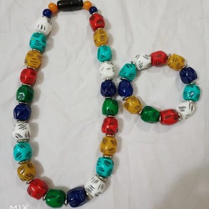 Handmade Vintage Geometric Fashion Resin Beaded <b>Necklace</b> Colorful Lightweight <b>Statement</b> Jewelry Unisex Casual Party Wear - Product Image 4