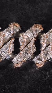 Two Tone Rose Gold & <b>Silver</b> 925 Moissanite Diamond <b>Cuban</b> <b>Chain</b> 18mm 100 CT Iced Out Hip Hop Necklace - Product Image 5