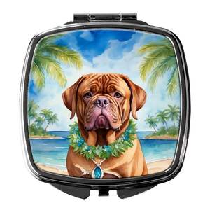 Dogue De Bordeaux Luau Compact Travel <b>Makeup</b> <b>Mirror</b> Handheld Folding Pocket Decorative <b>Mirror</b> for Women and Girls Gift - Product Image 1