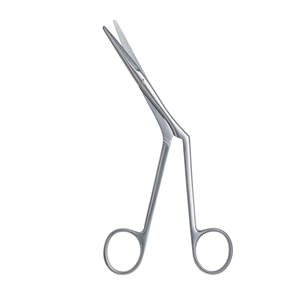 Ciseaux chirurgicaux réutilisables Heymann ENT professionnels de qualité supérieure (argent) en acier inoxydable courbé pour la rhinoplastie et les interventions nasales - Product Image 2