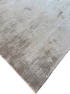 Handwoven Greige Silk –Modern Minimalist Rug - Product Image 4