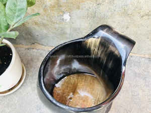 Fabriqué à la main personnalisé Viking sculpture en céramique corne à boire tasse hautement polie corne naturelle inde pour les cadeaux d'affaires-vin bière - Product Image 2