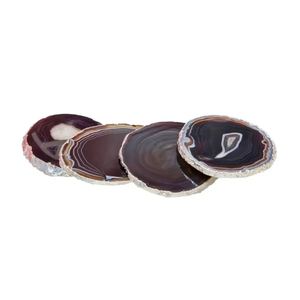 Posavasos de ónix negro de alta calidad en oferta, posavasos redondos de piedra de cristal para bebidas con soporte para café para el hogar - Product Image 1