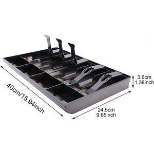 Bandeja de Repuesto para Caja Registradora POS, Inserto para Cajón de 5 Billetes/4 Monedas con Clip de Plástico, Estuche para Almacenamiento de Dinero en Efectivo - Product Image 1