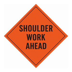 Panneau de signalisation routière pliable en PVC Brady « Travaux en cours » 48x48 pouces pour zones de travaux routiers - Product Image 1