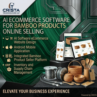 Logiciel IA pour le commerce électronique, conception de sites web, vendeur de produits en bambou, application mobile Android, WordPress, Shopify, logiciel ERP CRM IA