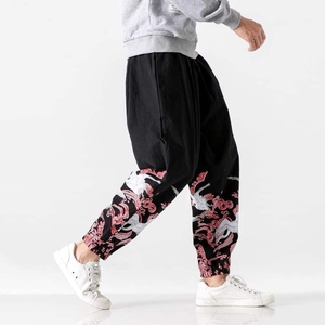 Fashion Casual Chinese Dragon Patchwork <b>Harem</b> Work Pants Men <b>Trousers</b> Plus Size Streetwear Men's Baggy Joggers Sweatpants Mid - Product Image 4
