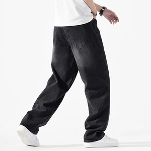 Custom Denim Baggy Jeans Pants Men's Casual Baggy Jean Retro Classic Loose Fit Hip Hop Pants Vintage Oversized Jeans Men - Product Image 3