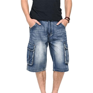 Pantalones Cortos Vaqueros OEM de Verano, Casuales, Tejidos, con Lavado Ácido Medio, Unisex, de Corte Holgado, Estilo Urbano, con Estampado Personalizado - Product Image 2