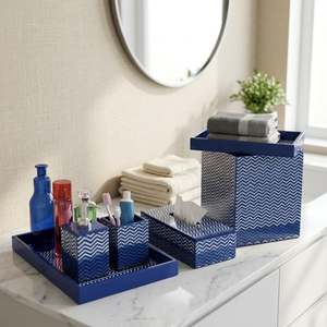 Designer Transparent Glass Bathroom Set Durable Thick Glass Soap Dispenser <b>Toothbrush</b> <b>Holder</b> Tumbler Soap Dish Luxury Washroom - Product Image 4