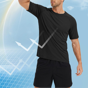 T-shirt de sport à manches courtes pour hommes, séchage rapide, couleur unie, tissu performant, vêtement confortable pour la course à pied - Product Image 5