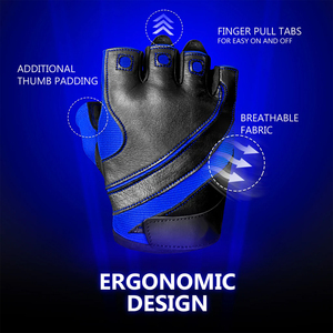 Guantes de Entrenamiento Transpirables para Fisicoculturismo, Levantamiento de Pesas, con Soporte para Muñeca, de Cuero, para Gimnasio - Product Image 6