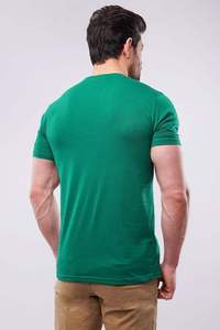 Camiseta Verde de Cuello Redondo para Hombre, Manga Corta, Lisa, Informal, Deportiva, para Verano, 100% Algodón, 180 Gramos, Jersey Ecológico - Product Image 2