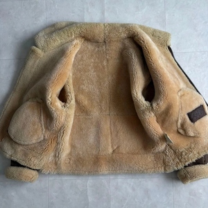 Custom Men's Genuine <b>Sheepskin</b> Shearling Winter Leather <b>Jacket</b> with Sherpa Fur Lining Windproof & Cozy Digital Printed Design - Product Image 3