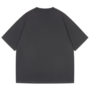 เสื้อยืดผู้ชายไซส์ใหญ่พิเศษ สีดำล้างสี ทรงโอเวอร์ไซส์ แขนสั้น ผ้าฝ้าย คอกลม เรียบง่าย ขายส่ง OEM - Product Image 5