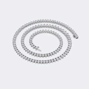 Collier de luxe en diamant de laboratoire rond brillant de 10,30 CTW en argent sterling 925, couleur EF, clarté VSVVS - Product Image 4