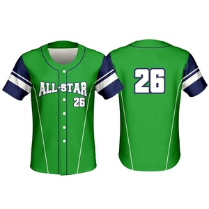 Dernière arrivée chemise de baseball boutonnée grande taille Sublimation cousue Logo personnalisé nom numéro hommes jeunes maillot de baseball - Product Image 1