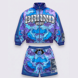 Ensemble veste coupe-vent et short camouflage personnalisé, imprimé graphique, streetwear, deux pièces, vêtements de sport unisexes - Product Image 5