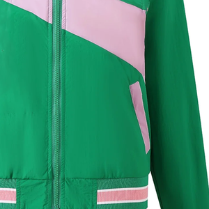 Veste coupe-vent imperméable grande taille AKA UV à changement de couleur, verte, blanche, rose, réactive, entièrement zippée, à capuche, streetwear, motif chevron - Product Image 3