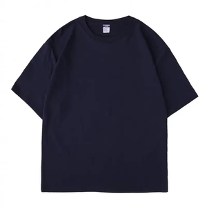 Camiseta de manga corta para hombre, color azul marino, cuello redondo, 100% algodón jersey, corte casual, color liso, longitud regular, tejido de punto. - Product Image 1