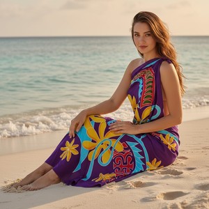 Bohemian Style Women Beach <b>Sarong</b> Wrap Floral Printed Pareo Skirt Soft Breathable Lightweight Swim Cover Up Summer Beachwear - Product Image 2