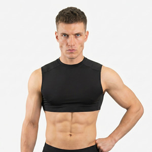 <b>Men</b> Sportswear <b>Compression</b> Tank Top Cropped Gym Bodybuilding Support Crop <b>Vest</b> <b>Men's</b> Running Wear Crew Neck <b>Compression</b> Tank Top - Product Image 1
