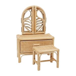 Kids <b>Bedroom</b> Furniture Rattan 8 Year Old Makeup <b>Table</b> Wholesale Price Durable Woven <b>Dressing</b> Set High Quality Direct Source - Product Image 1
