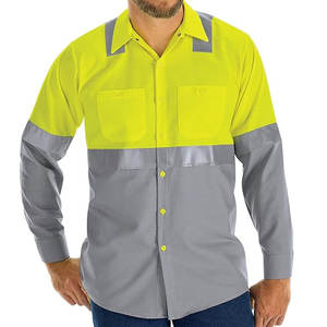 T-shirt à manches longues haute visibilité classe 3 pour ingénieur de chantier, en nylon/spandex, avec logo et couleur personnalisés, vert - Product Image 1