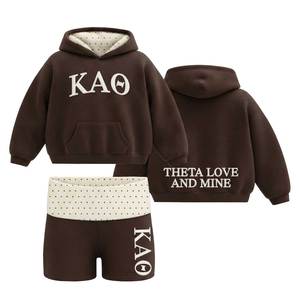Ensemble short et sweat à capuche pour femme en coton 100 % biologique respirant, coupe ample, haut long, meilleure qualité, collection 2026 – Vente Flash - Product Image 3