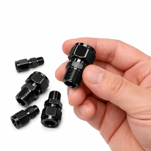 Conectores de Tubería de Acero Inoxidable con Doble Férula y Rosca Macho, Mecanizados por CNC, Certificados ISO9001, para Construcción, Varios Tamaños (1/8''-1/2'') - Product Image 4