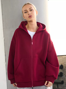 Sweat-shirt à capuche zippé pour femmes et hommes, en tissu Air Layer 300 GSM, doux, à manches longues, pour le sport, les loisirs, l'extérieur, chaud et décontracté - Product Image 6