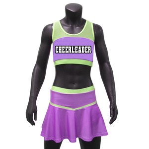 Custom Cheerleading Dance Team Uniforms with Printed Rhinestone Beaded Design Spandex/Polyester <b>Material</b> - Product Image 1