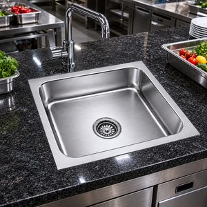 304 Grade Stainless Steel Single Bowl Kitchen Sink <b>Brushed</b> Rectangular Undermount - Product Image 2
