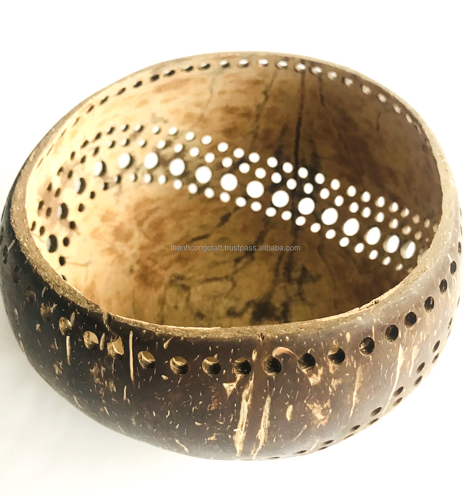 Natural handcrafted coconut shell candle holder bowls candle holder