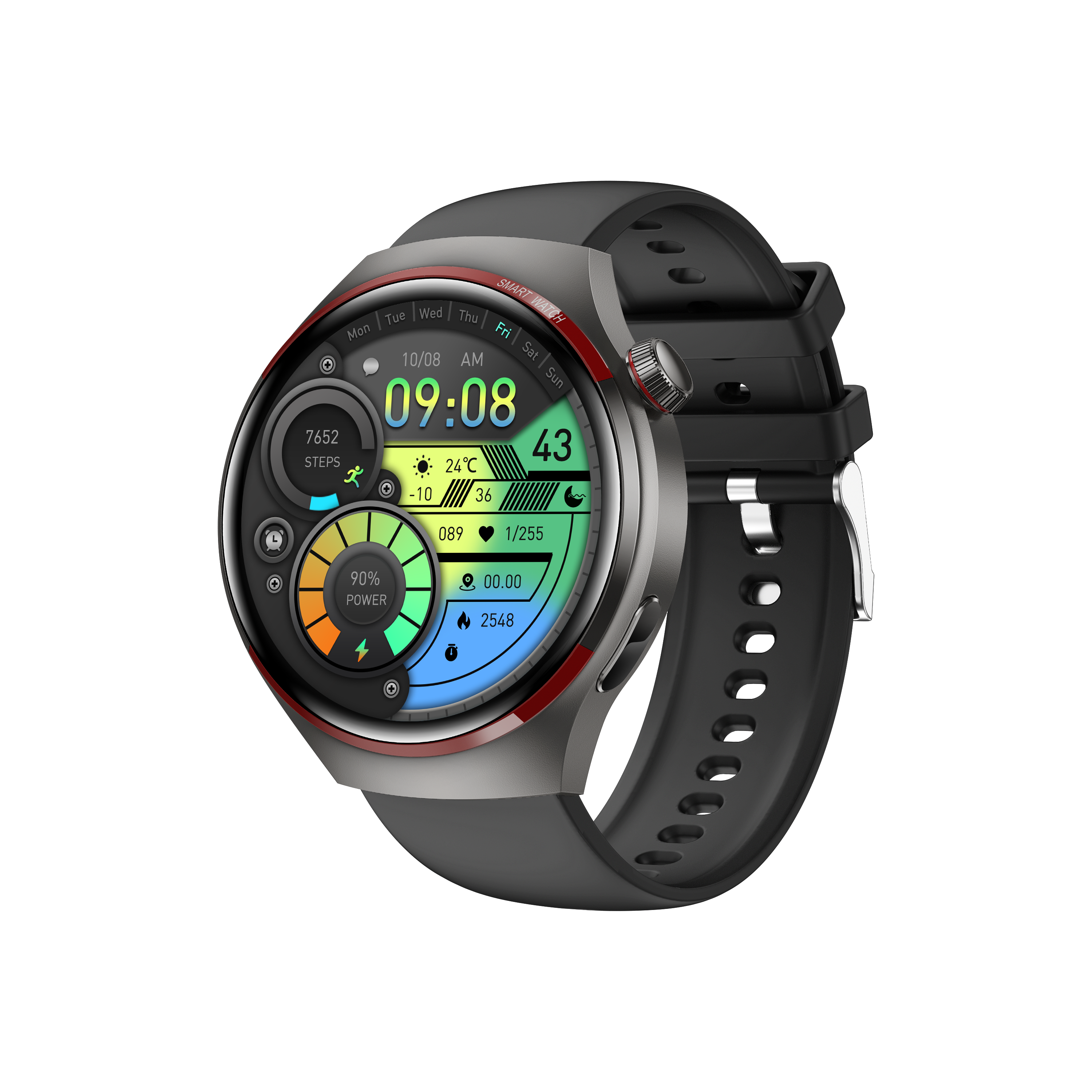 Feather + black silicone belt
