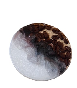 Juego de posavasos de resina epoxi de calidad absoluta con efecto océano decorativo cuadrado redondo posavasos de resina de madera epoxi de Craftsy Home - Product Image 1