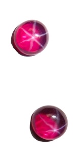 Rubis étoilé transparent rond 9x9 mm 5 carats, cabochon poli créé en laboratoire avec effet étoile à 6 branches pour la fabrication de bijoux - Product Image 5