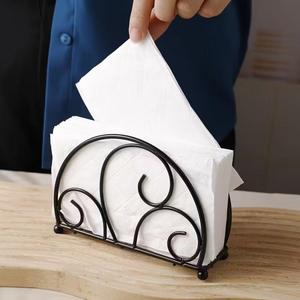 Support décoratif pour mouchoirs en métal, antidérapant, facile à transporter, support décoratif pour serviettes, noir, revêtement poudré - Product Image 6