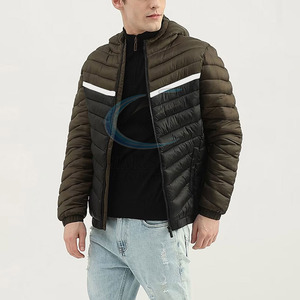 En stock, style personnalisé, veste matelassée pour homme en laine et polyester, logo sur le devant, prix de gros, manches longues - Product Image 4